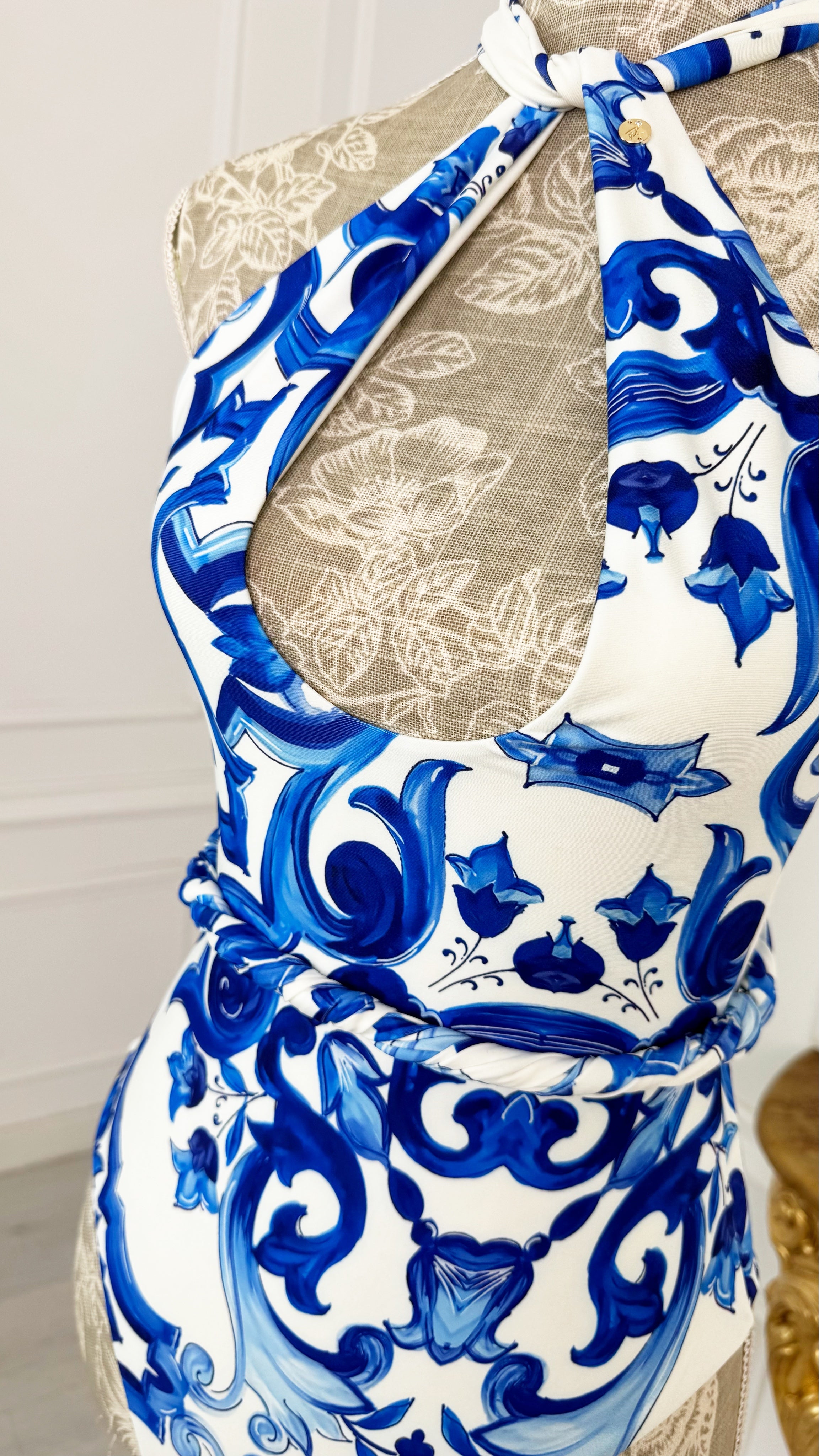 Costum de baie/Body întreg "Latifa" Brazilian Cut - Majolica