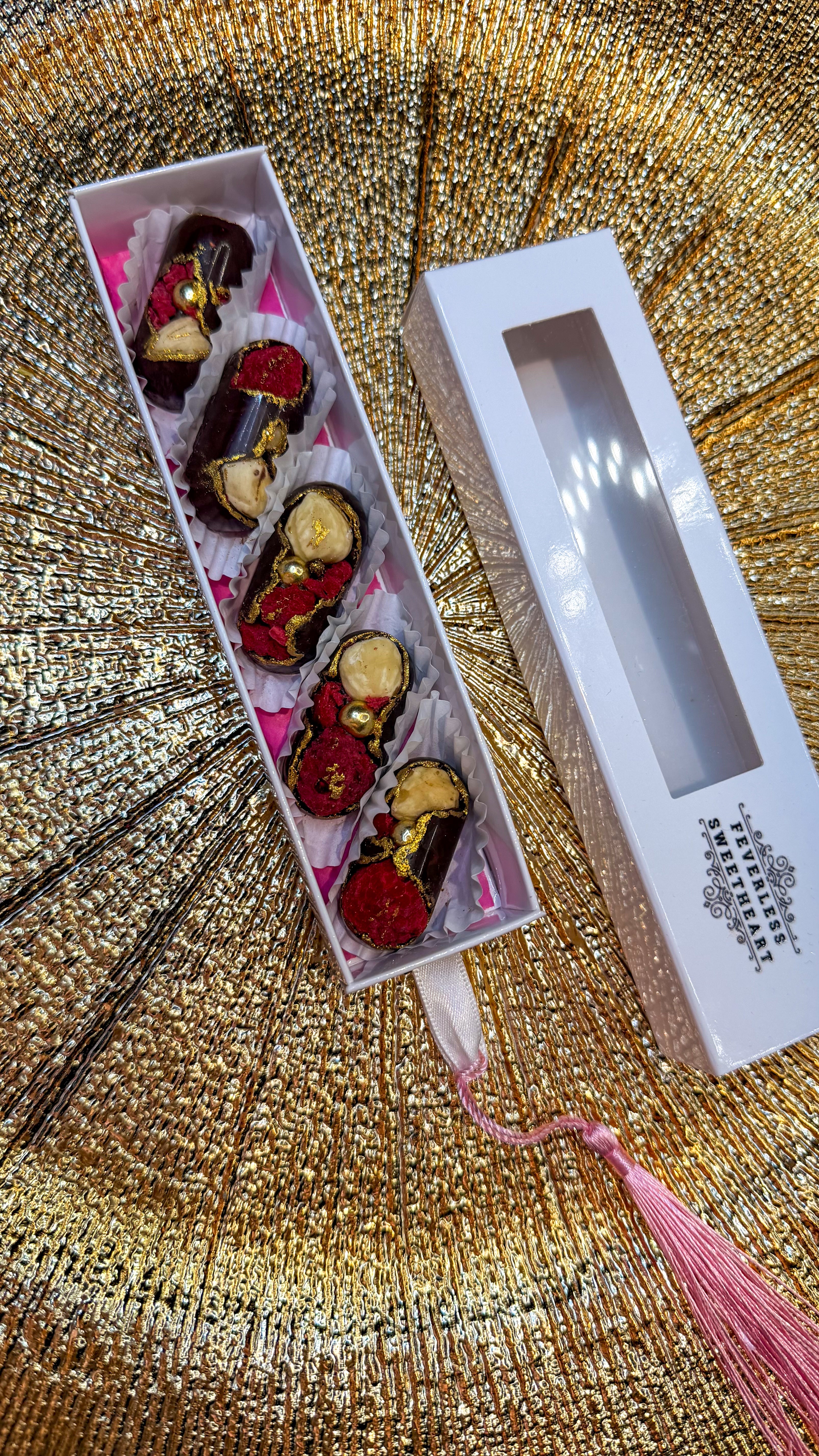 Cutie cu 1 Sertar 5 Praline Duble din Ciocolatǎ Belgiană