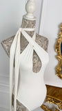 Costum de baie/Body întreg "Latifa" Brazilian Cut - MILK