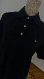 Tricou  " Softie " cu guler și CAPSE Lung NEGRU