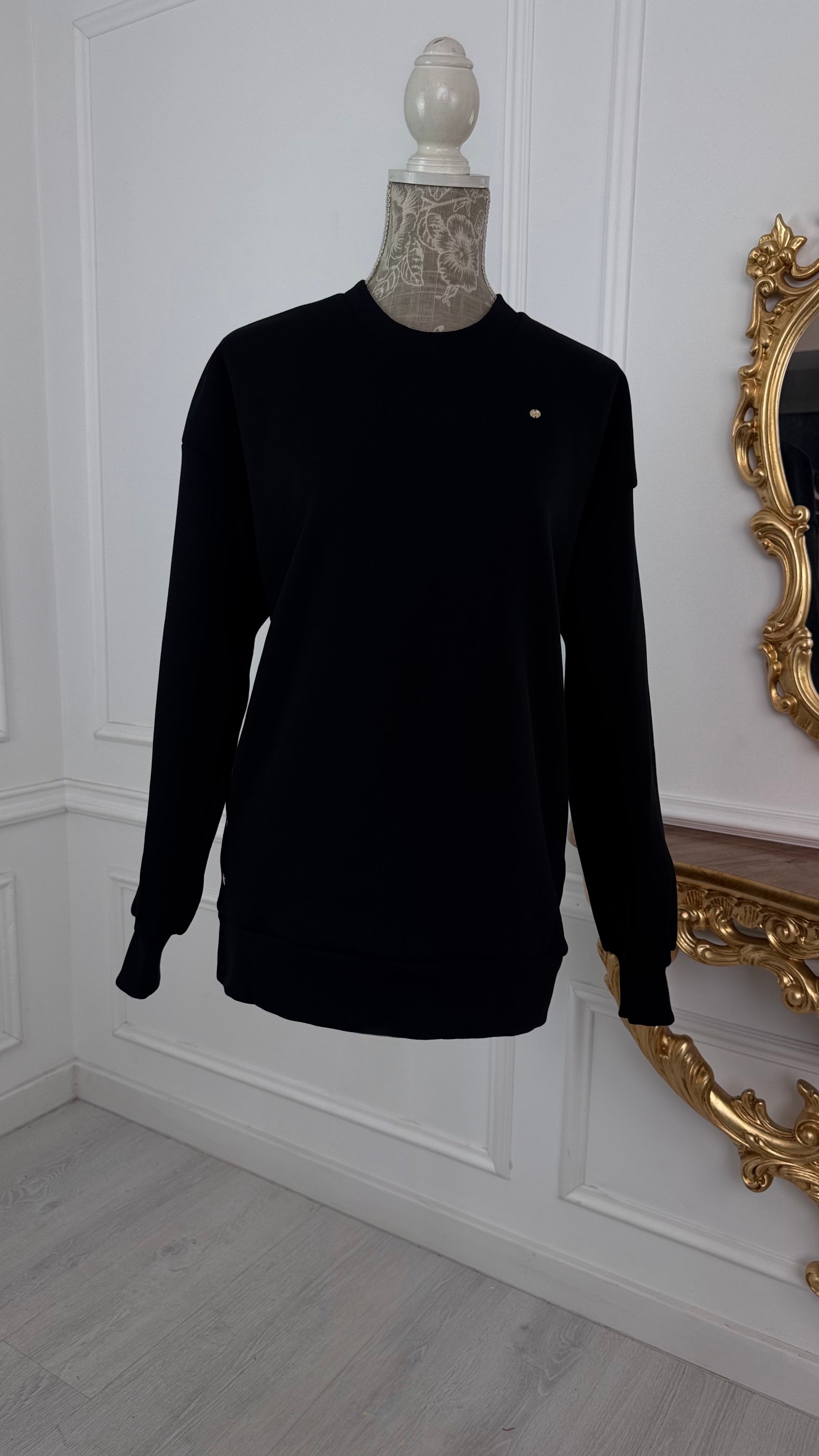 Bluză BLUSH - SNAP cu Satin la interior NEGRU