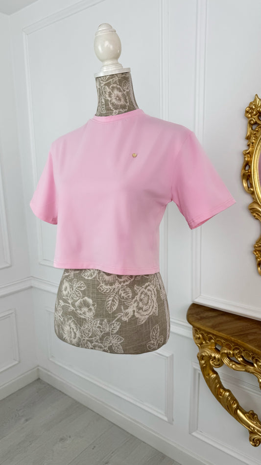 Tricou " Softie" Scurt Crop BABY PINK