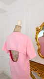 Tricou cu CRISTALE spatele Gol - STANDARD CUT  - BABY PINK