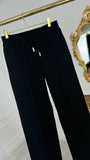 Pants "ERIA" Wide Straight Cotton BLACK