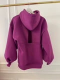 "Blush" Hoodie  with Open Back and Bell Sleeves MAGENTA