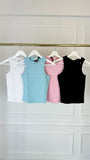 2-piece set - Blush skirt + "Blush" Rib TOP with CRYSTALS - 4 Color Variations