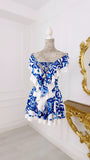 Rochie elasticǎ ALEXIS cu Volane print Majolica