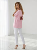 Tricou cu CRISTALE spatele Gol - STANDARD CUT  - BABY PINK