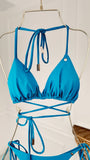 Triangle bathing bra "Tibetan Blue" removable cups