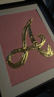 Tablou " Gold Foil Letter " Diferite Litere