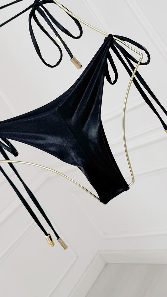 Slip de baie "Baby Doll" Subtile Metallic Black