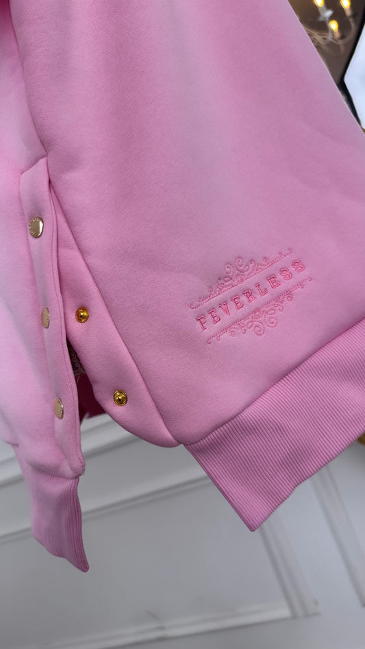 Bluză BLUSH - SNAP cu Satin la interior BABY PINK