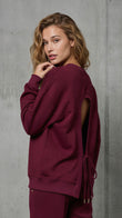 Blusa "Eria 500" con espalda descubierta BURGUNDY