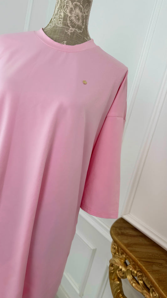 Tricou OVERSIZE " Softie" Lung BABY PINK