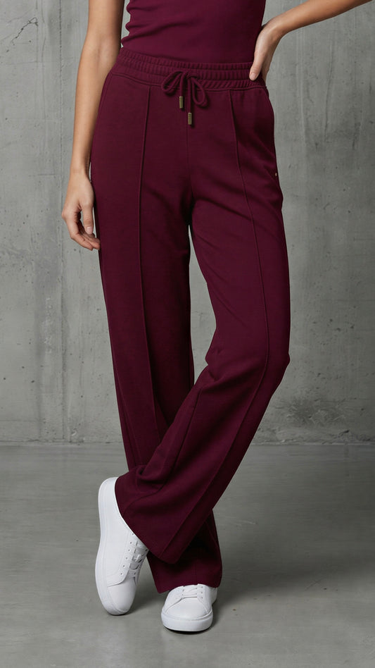 Kalhoty "ERIA 500" Bavlna Rovné Široké BURGUNDY