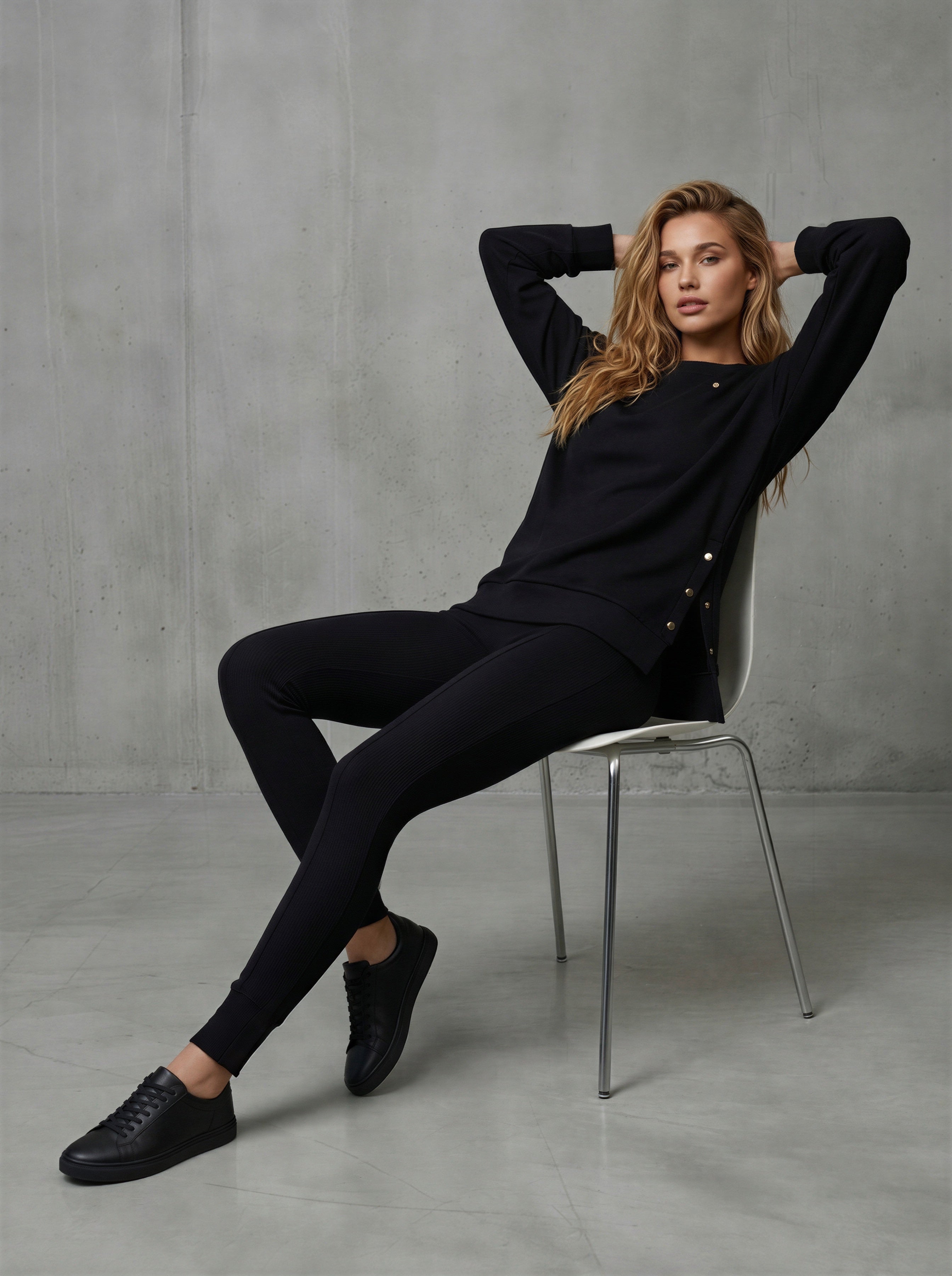 Bluză BLUSH - SNAP cu Satin la interior NEGRU