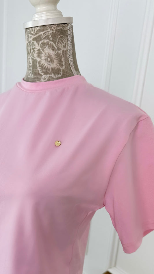 Tricou " Softie" Scurt Crop BABY PINK