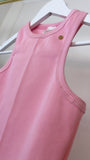 3-Piece Set 'Blush' Cropped Blouse + Straight Leg Pants + Top - Baby Pink