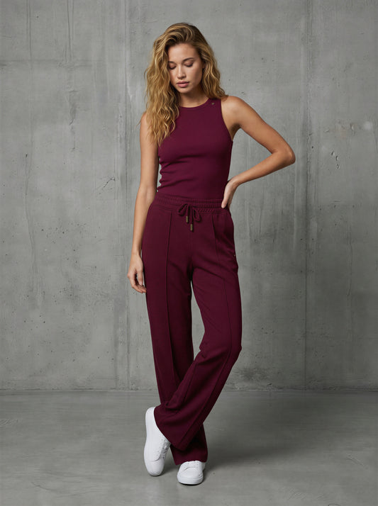 Kalhoty "ERIA 500" Bavlna Rovné Široké BURGUNDY