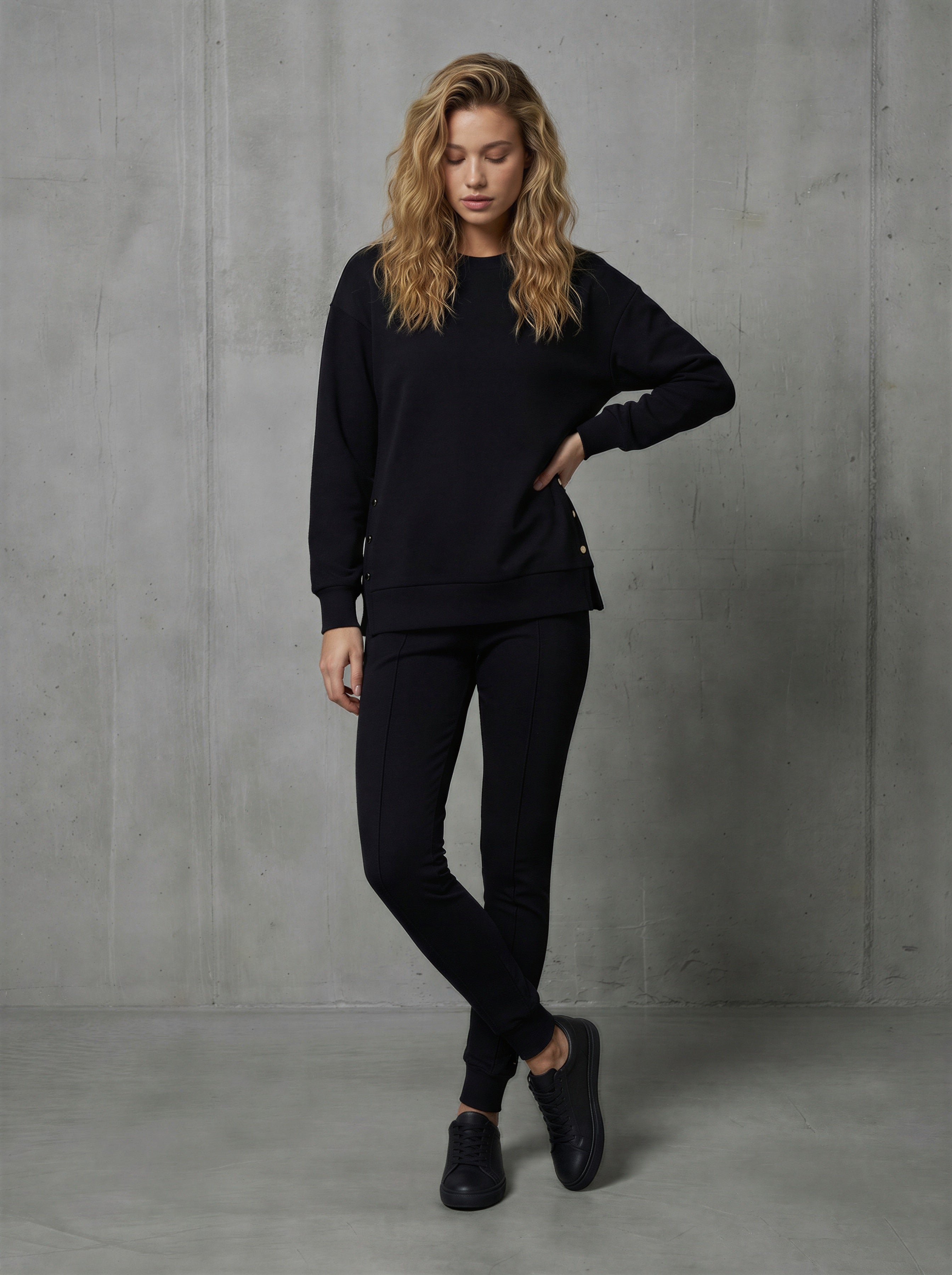 Bluză BLUSH - SNAP cu Satin la interior NEGRU