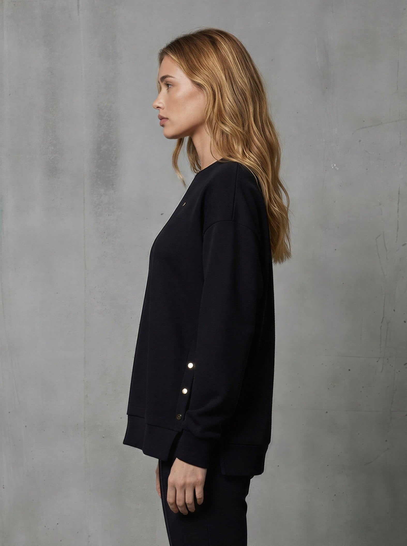 Bluză BLUSH - SNAP cu Satin la interior NEGRU