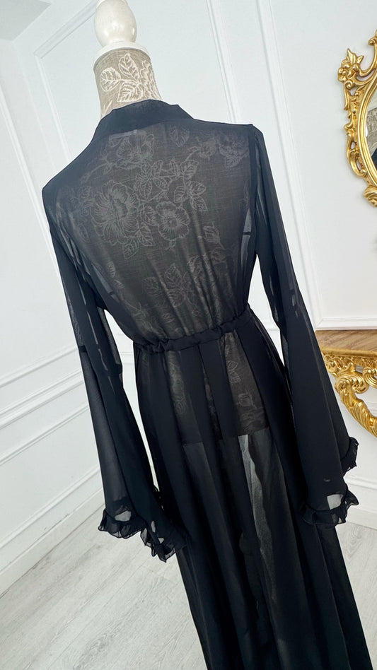 Cardigan Voal  " Fantasia " - NEGRU