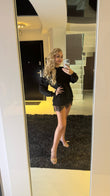 Set 3 piese Bluză " Eria 330 " cu spatele gol + Pantaloni extra scurți Hera + Bluza Dantela NEGRU