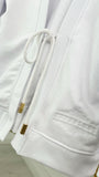 Set 2 Piese " Eria 500" Bluza cu Spatele Gol + Pantaloni Bumbac Drepți Lungi ALB