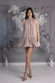 OUTLET Short "Baby Doll" dress, non-wrinkled, in loose taffeta, Powder Pink