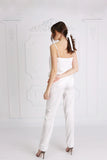 OUTLET White Satin Long Pants
