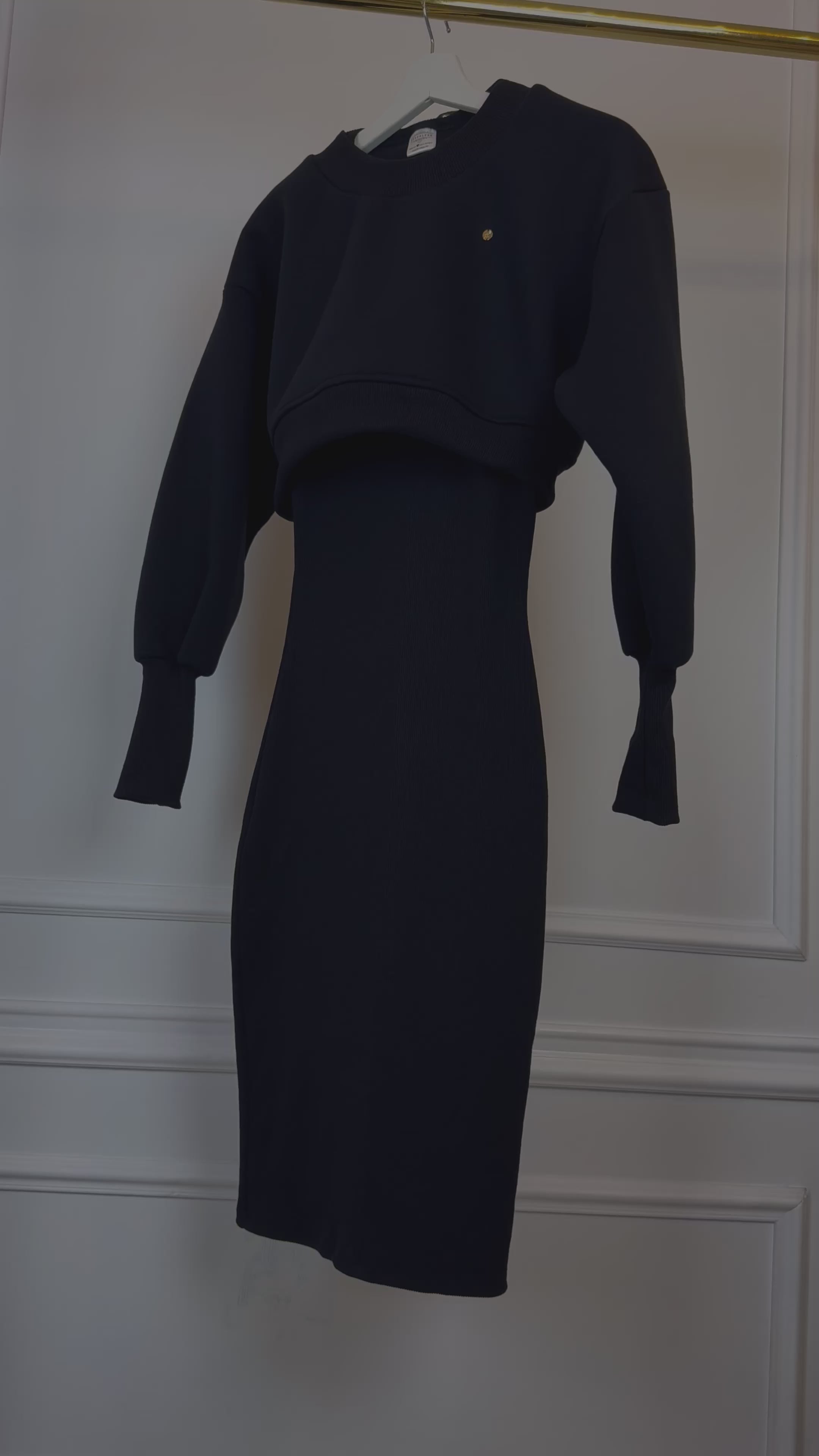SET 2 Cropped Blouse + Rib Dress - 4 COLOR VARIATIONS