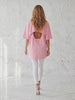 Tricou cu spatele Gol - OVERSIZE   - BABY PINK