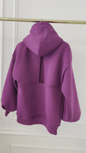 Load and play video in Gallery viewer, &quot;Blush&quot; Hoodie  with Open Back and Bell Sleeves MAGENTA