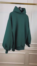 Load and play video in Gallery viewer, &quot;Blush&quot; Hoodie with Open back and Bell Sleeves, Emerald Green
