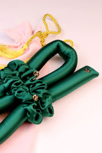 Load image into Gallery viewer, STANDARD Size Silk Heatless Curler with SILK Scrunchies  Emerald Green 