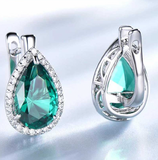 "Emerald Drop" Earrings in Sterling Silver