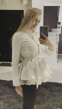 Load and play video in Gallery viewer, Cotton W. Shirt with Ruffles and White Lace 
