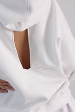 Load image into Gallery viewer, &quot;Blush&quot; Hoodie  with Open Back and Bell Sleeves WHITE