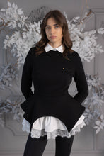 Load image into Gallery viewer, W. White Shirt + Black Blouse Set 
