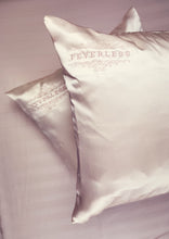Load image into Gallery viewer, FeverLess Embroidered Mulberry Silk Pillowcase 40x40cm with Light Pink Zipper
