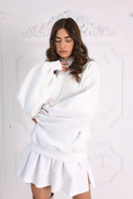 Load image into Gallery viewer, &quot;Blush&quot; Hoodie  with Open Back and Bell Sleeves WHITE
