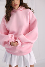 Load image into Gallery viewer, &quot;Blush&quot; Hoodie with open back and bell sleeves in pink.