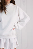 "Blush" Hoodie  with Open Back and Bell Sleeves WHITE