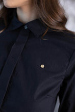 Load image into Gallery viewer, Cotton W. Black Shirt with Ruffles and Black Lace 
