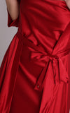 Long Red Satin Wave Robe.