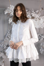 Load image into Gallery viewer, Cotton W. Shirt with Ruffles and White Lace 