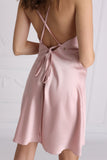 Set Satin Wave - Short Robe + Backless Dress Powder Pink