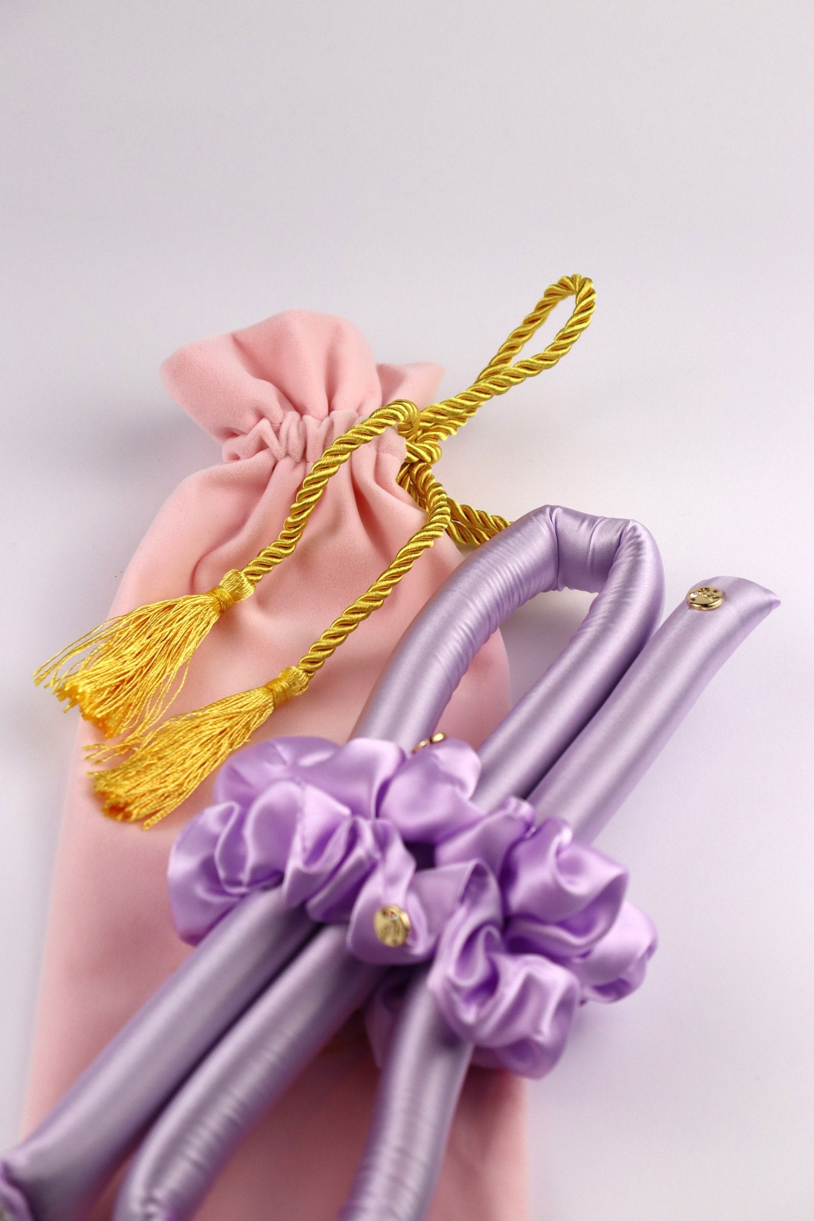 XXS Size Silk Heatless Curler with SILK Scrunchies Lavender