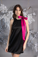 Încarcă imaginea în vizualizatorul Galerie, Rochie tafta scurtă A line Negru
