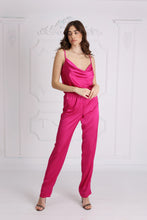 Load image into Gallery viewer, Set Satin Wave - Long Pants + Fuchsia Top